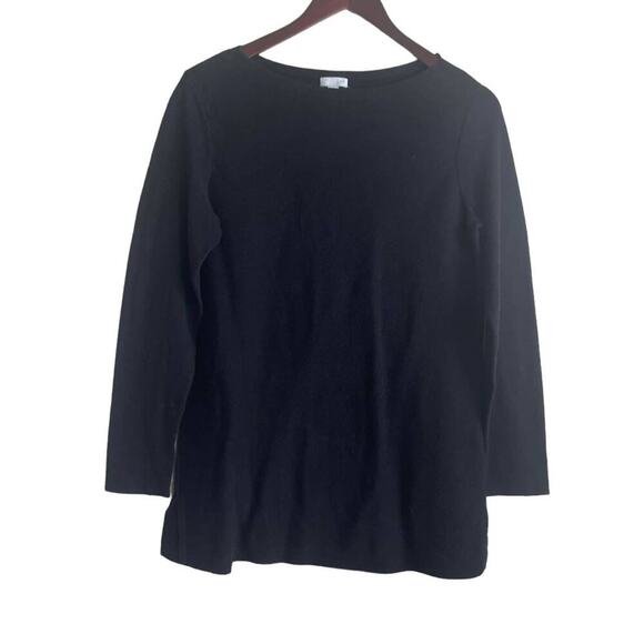 J Jill Women Top S Black Basic Long Sleeve Tunic Long Line Capsule Workwear - Picture 1 of 10
